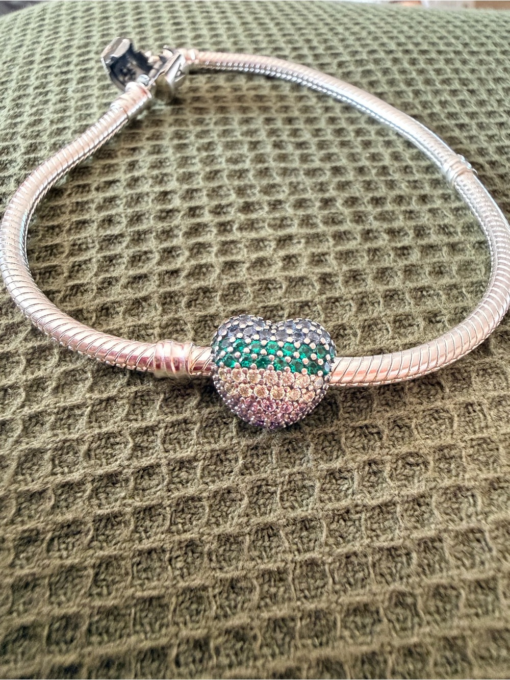 PANDORA Open My Heart Pavé Clip, Multi-Color CZ